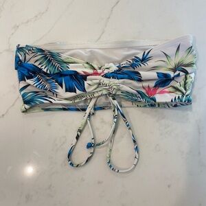 Tropical Print Bandeau Bikini Top